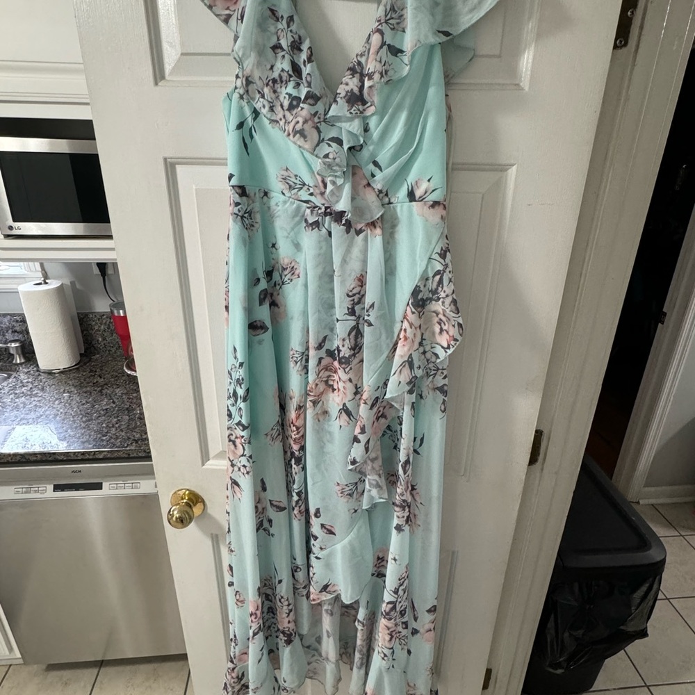 Floral Print Belted Wrap Dress - Picture 7 of 7
